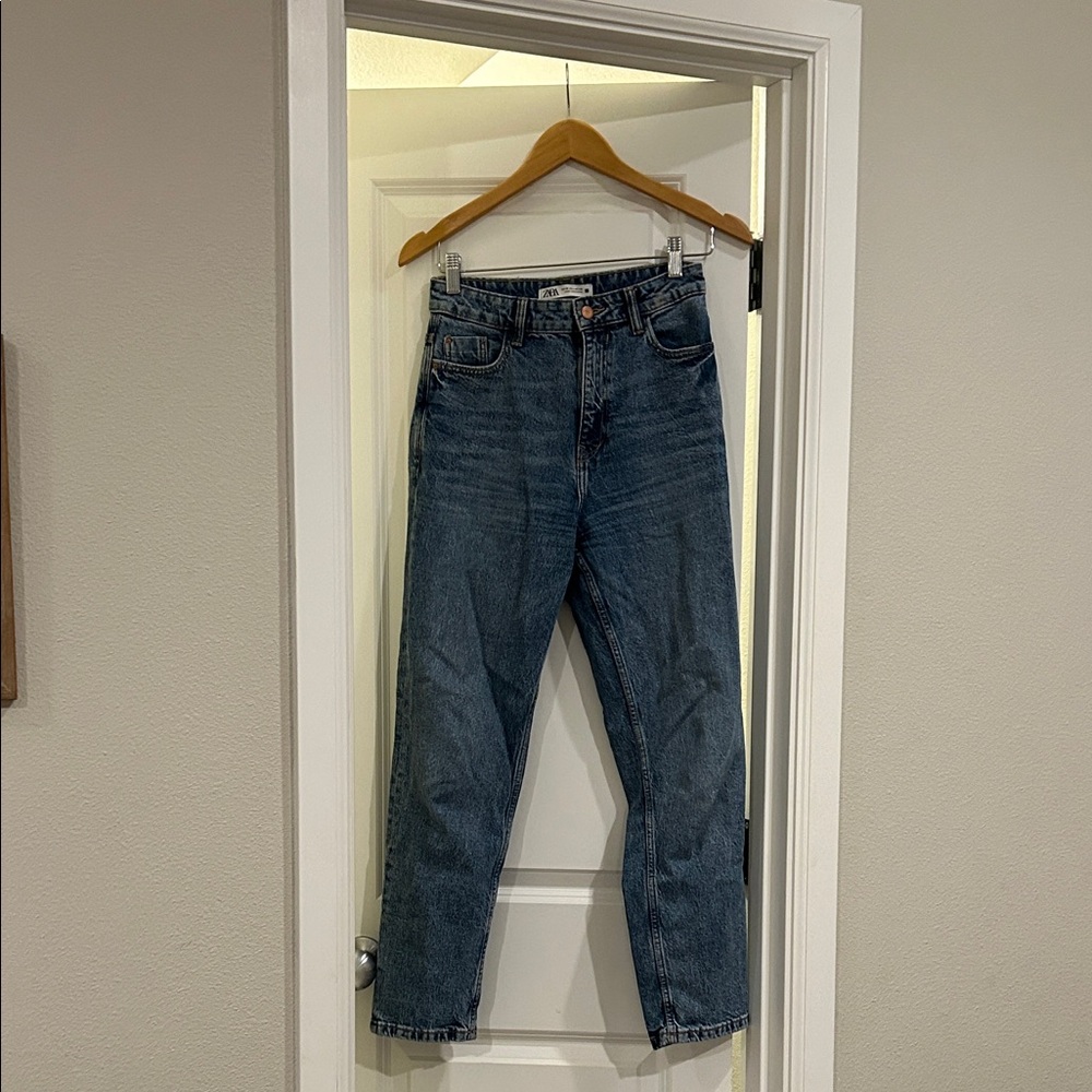 Zara Distressed Blue Denim Jeans
